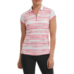 FootJoy Ladies Cap Sleeve Colour Block Lisle Golf Polo Shirt 88466 -Golf-Footjoy FJ 88466 02
