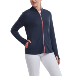 FootJoy Ladies Tonal Stripe Golf Mid Layer 88472 -Golf-Footjoy FJ 88472 02