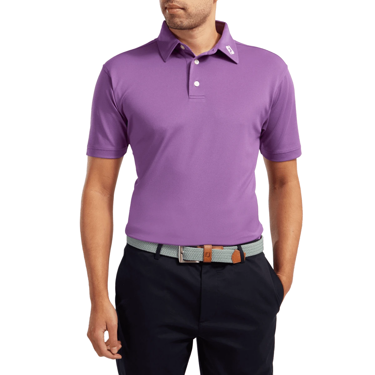 FootJoy Stretch Pique Solid Golf Polo Shirt 91820 2 FootJoy Stretch Pique Solid Golf Polo Shirt 91820 - Image 2