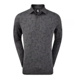 FootJoy Tonal Paisley Print L/S Golf Polo Shirt 92945